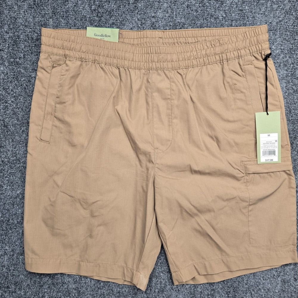 Goodfellow & Co Mens Khaki Tan Ripstop Elastic Waist Pull On Shorts Size Medium